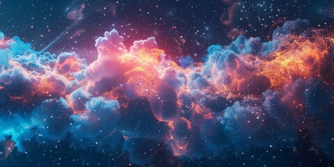 b'Colorful Glowing Nebula in Space'