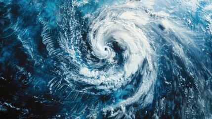 Illustration of a powerful hurricane in the ocean. Suitable for weather and natural disaster concepts