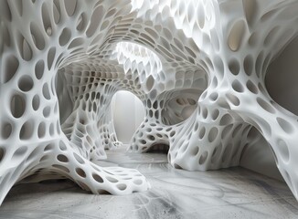 Futuristic organic architecture interior