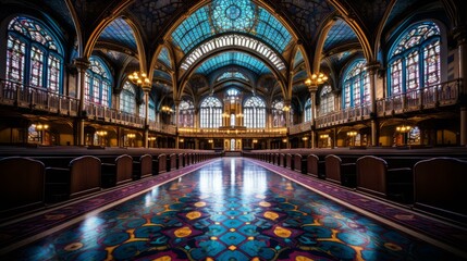 Obraz premium b'Ornate Colorful Synagogue Interior'