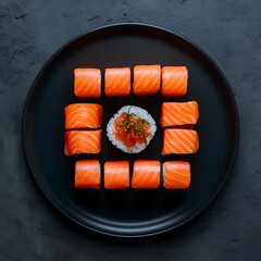 Plate of Salmon Sushi