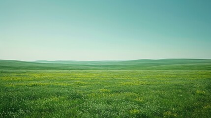 b'Green rolling hills under blue sky'