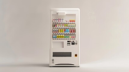 the fridge, modern white refrigerator on light studio background. 3D Rendering
