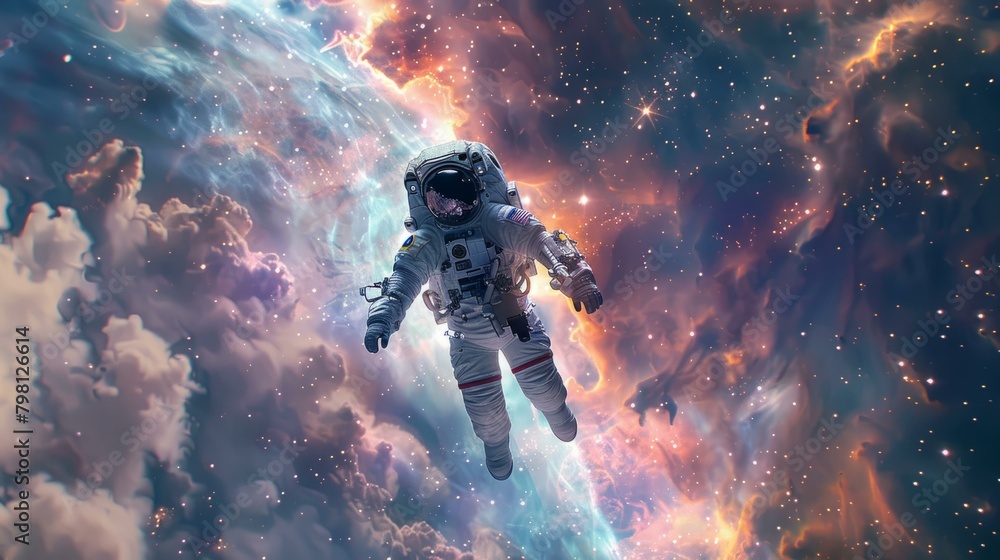 Poster b'astronaut in space\xe9\x81\xa8\xe6\xb8\xb8\xe5\xa4\xaa\xe7\xa9\xba\xe7\x9a\x84\xe5\xae\x87\xe8\x88