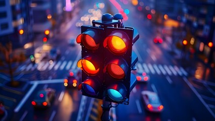 The Role of Traffic Lights in Supporting Infrastructure, Roads, Economy, Transportation, and Communication. Concept Urban Planning, Traffic Management, Public Safety, Infrastructure Development