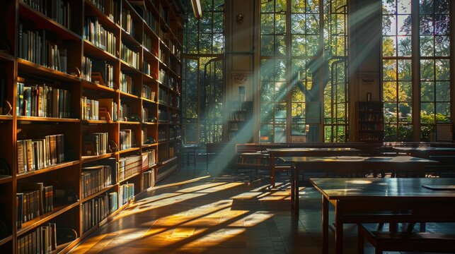sun light on the librery