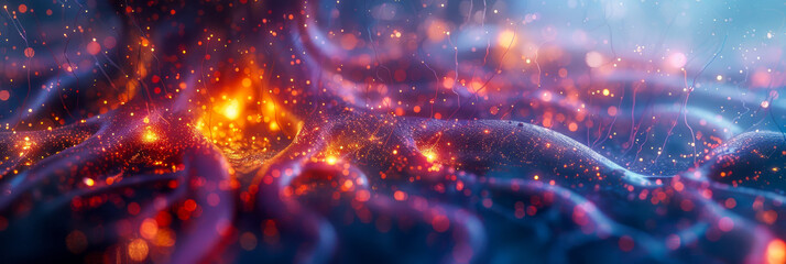 Mesmerizing Cosmic Energy Waves in Dynamic Blue and Orange Hues