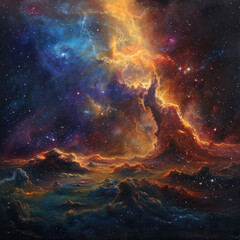 Fototapeta premium Beyond the Stars Views of the Universe and Nebulas