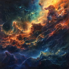 Fototapeta na wymiar Beyond the Stars Views of the Universe and Nebulas