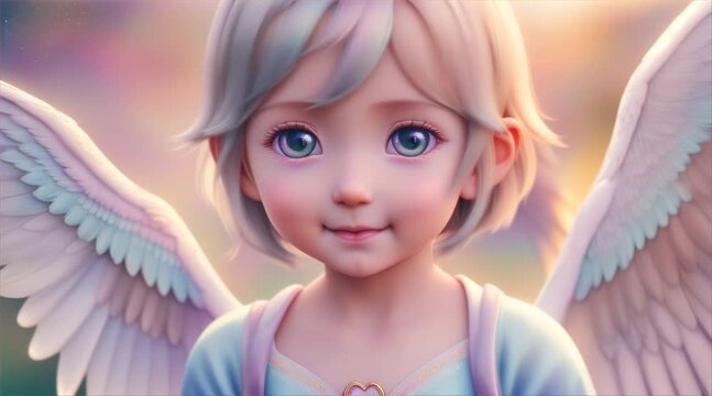 微笑む子供の天使