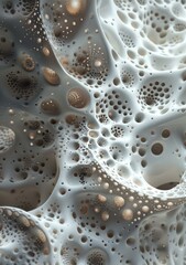 Organic forms of a porous structure close up