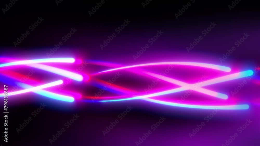 Poster unfocussed glowing wavy lines and bokeh lights. computer generated 3d render