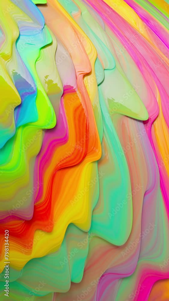 Poster the watercolor paint wave is an abstract vertical background animation. it's a seamless and looping 