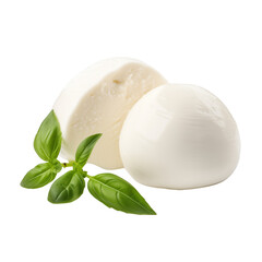 Mozzarella cheese isolated on transparent or white background, png