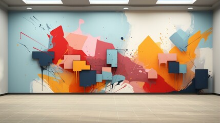 Fototapeta premium b'Colorful abstract painting on a wall'