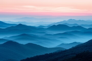 b'Blue Ridge Mountains in North Carolina at Sunset'