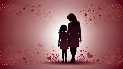 happy mother day with a mother shoing her love with her cute daughter 
