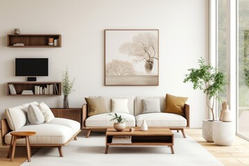 Room architecture furniture cushion. - obrazy, fototapety, plakaty