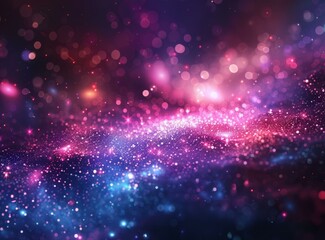 b'Glowing pink and blue sparkles on a dark purple background'