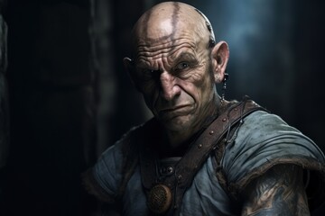 Obraz premium a man with tattoos and a bald head