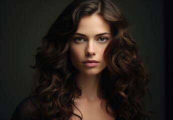 Fototapeta premium a woman with long brown hair