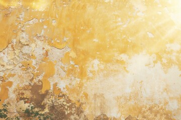 b'weathered yellow concrete wall with peeling paint texture'