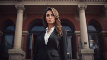 a woman in a suit