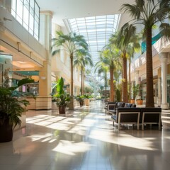 Fototapeta premium b'Palm trees in a shopping mall'