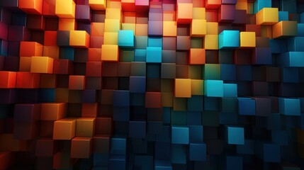 a wall of colorful cubes