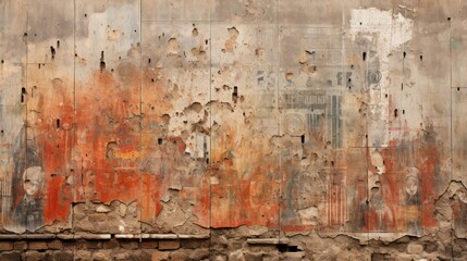 a wall with peeling paint
