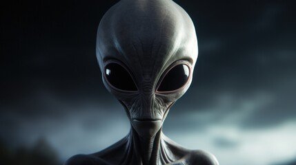 a alien with large eyes