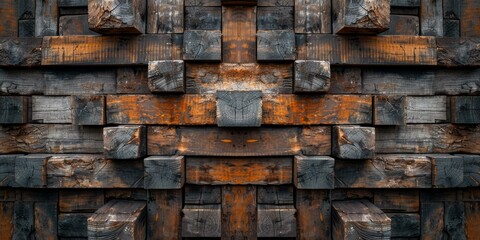 b'Dark wooden block background texture'