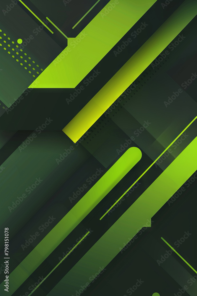 Poster green abstract lines vertical background or pattern, creative design template