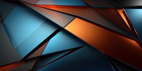 a close up of a blue and orange triangle
