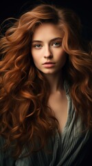 Fototapeta premium a woman with long red hair
