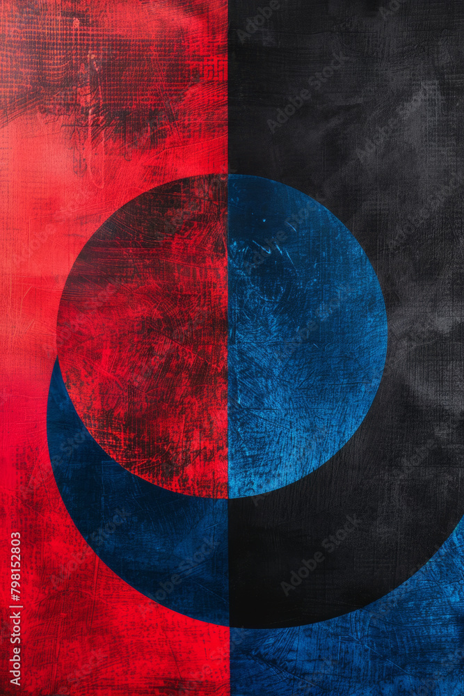 Poster red and blue abstract vertical background or pattern, creative design template