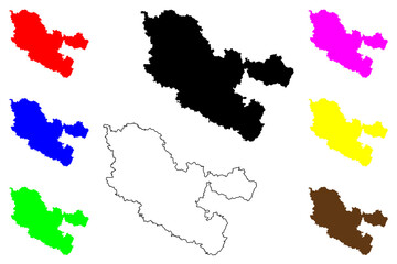 Moselle Department (France, French Republic, Grand Est region) map vector illustration, scribble sketch Moselle map