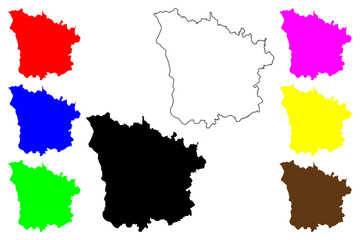 Nievre Department (France, French Republic, Bourgogne-Franche-Comte region, BFC) map vector illustration, scribble sketch Nievre map..