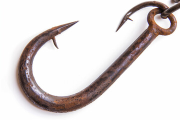 Fishing Hook With a Barbed End