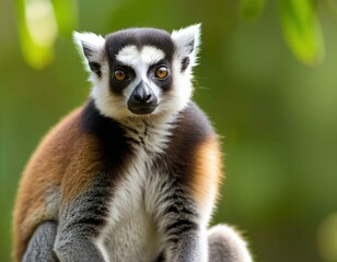 Naklejka premium b'A lemur staring at the camera with a curious expression on its face'