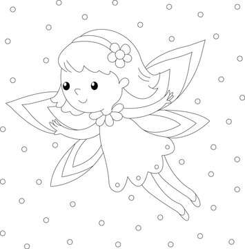 Fairy coloring page for toddlers