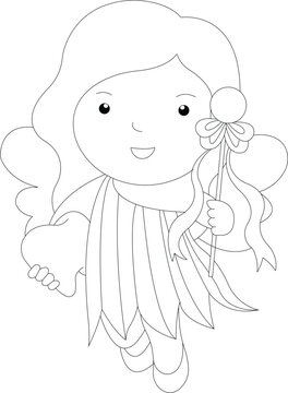 Fairy coloring page for toddlers