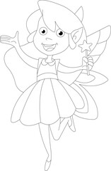 Fairy coloring page for toddlers