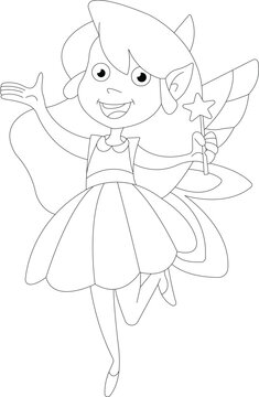 Fairy coloring page for toddlers