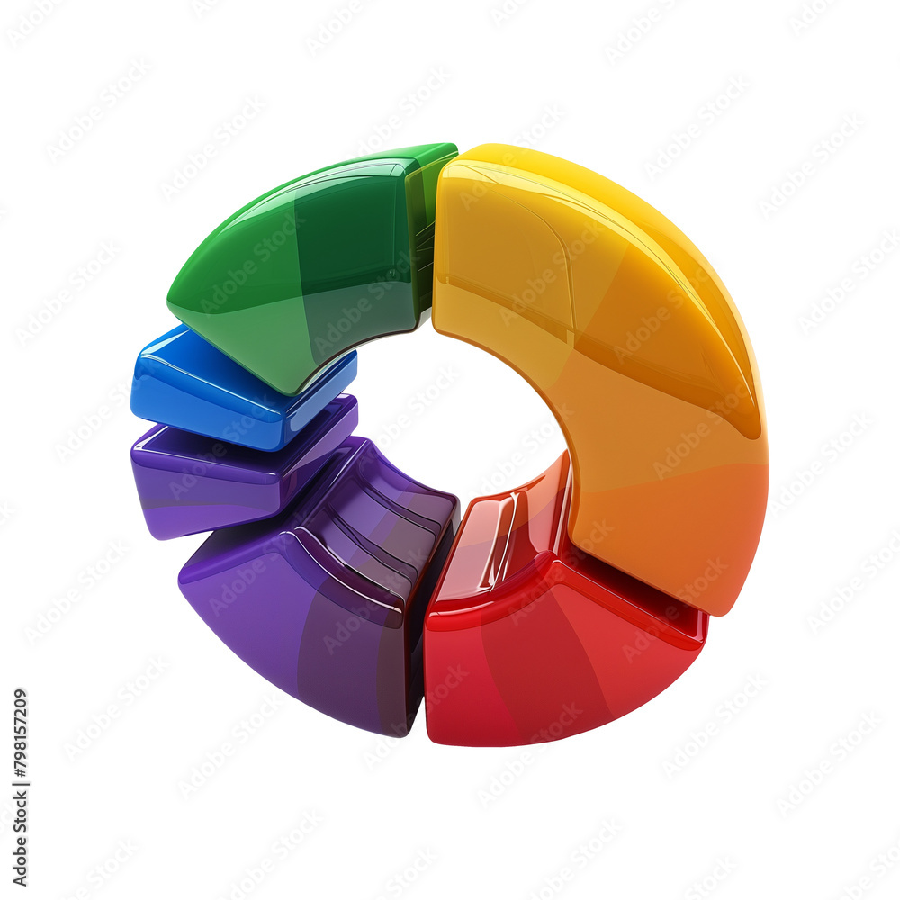 Aufkleber colorful circular stacked pie chart symbol on transparent background