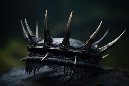 a metal crown with spikes