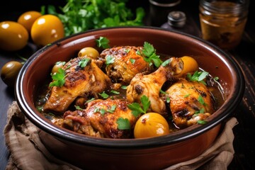 a bowl of chicken stew