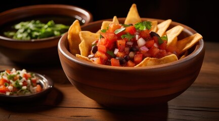 a bowl of salsa in a bowl
