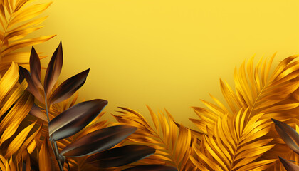 golden and yellow background , leaf,  sale, summer, tropic banner