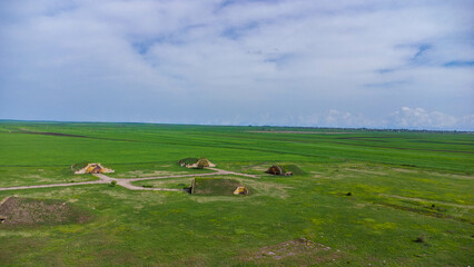 old abandoned airbase top view
